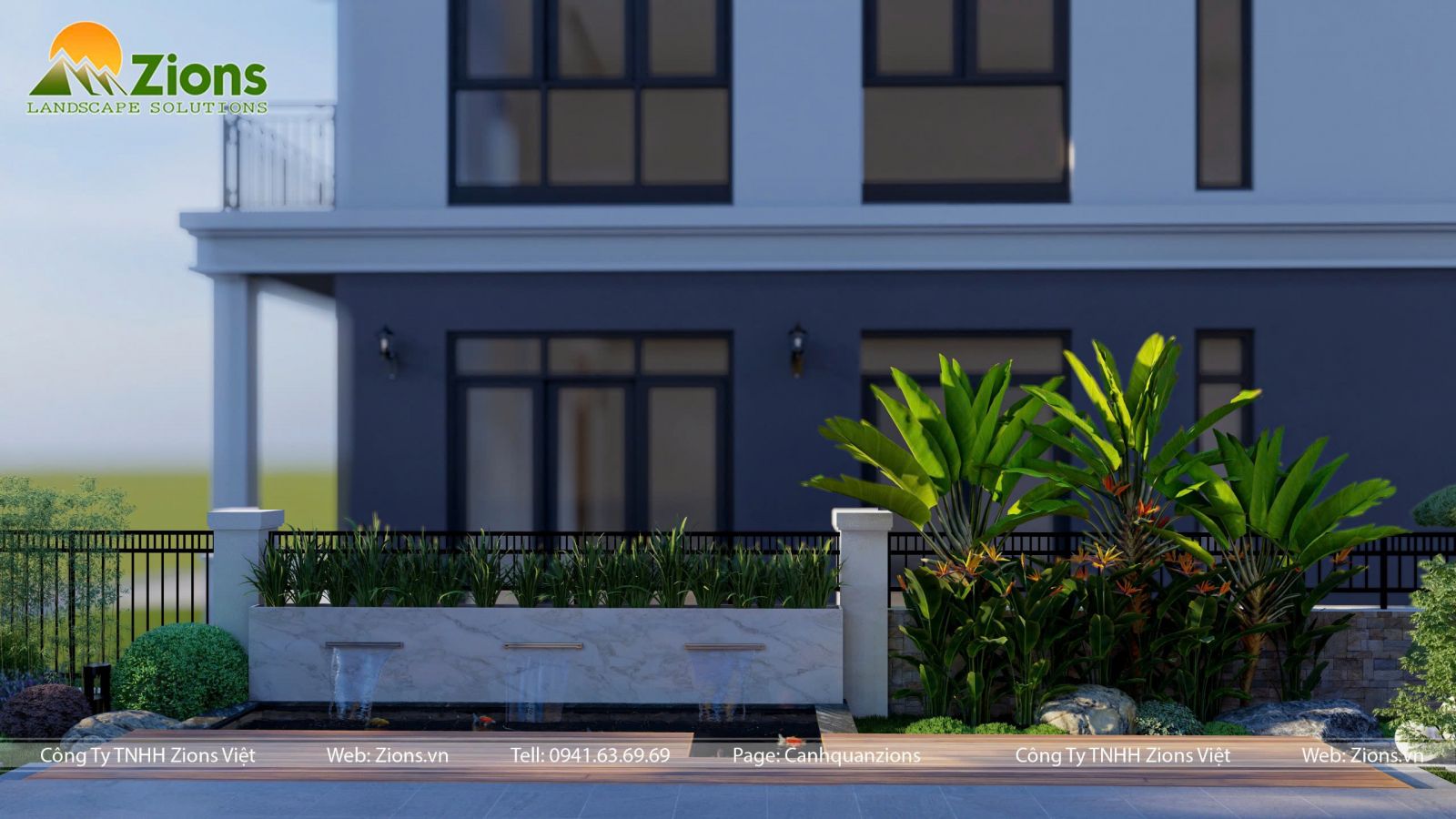 Thiết kế sân vườn nhiệt đới tại Zeitgeist Nhà Bè - Zions Landscape